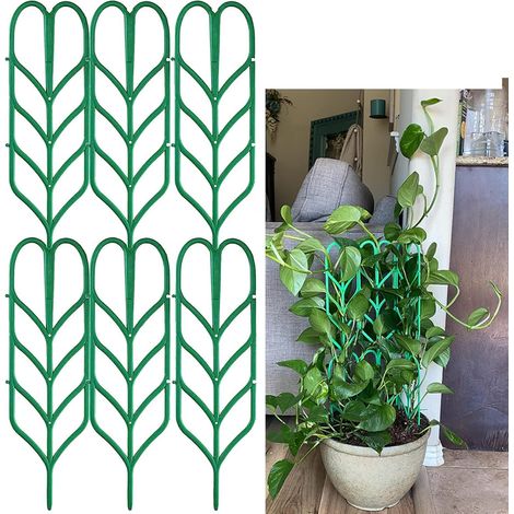 Traliccio da giardino - piante rampicanti 6 pezzi scaffale in plastica per interni - piante in vaso verde impilabile mini supporto per piante rampicanti vaso fai da te - 6 pezzi (1/3)
