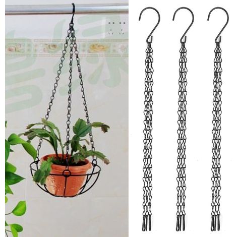 Ensemble de 3 crochets de suspension en fer de rechange pour jardinières, pots de fleurs et paniers. (1/5)