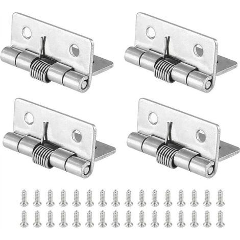 Set of 4 spring hinges for cabinets, 1.5 inch length, self-closing stainless steel spring hinges (1/4)