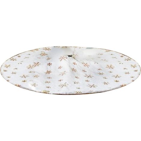 90Cm Arbres de NoëL Jupe Fausse Fourrure Tapis Flocon de Neige Blanc Tapis en Peluche pour la Maison Arbre de NoëL Nouvel un DéCor Tablier Ornement