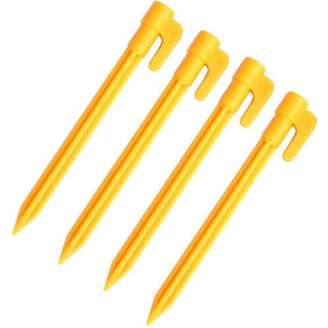 Ensemble de 4 piquets de fixation pour tapis de plage, tente et camping, idéal pour les voyages en extérieur. (1/5)