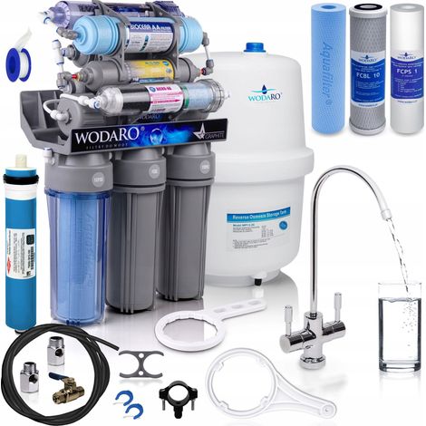 Viva – Osmoseur 10 étapes de filtration RO10 – Double ionisation – Cartouches antibactériennes – Réservoir 12L – Eau pure et revitalisée