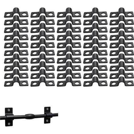 Lot de 50 Colliers de Serrage Métalliques Ø 6 mm, Fixations en U Noir Galvanisé pour Pâques et Carnaval, Brides de Fixation Tubes et Câbles, Support Robuste Intérieur/Extérieur 2026 (1/5)