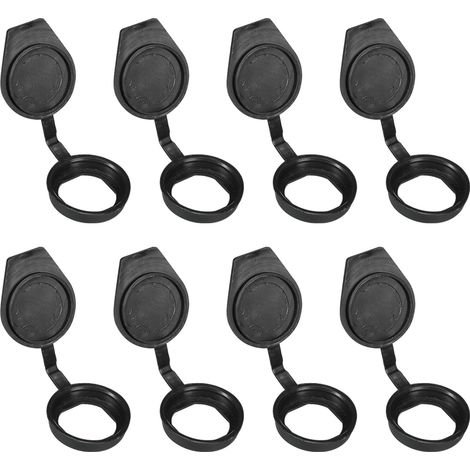 22mm Porte Serrure Poussière Couvercle, 8 Paquet Caoutchouc Étanche Clés Panneau Cam Verrouillage Poussière Couvercle Capuchon pour 22mm Cam Verrouillage, Noir (1/5)