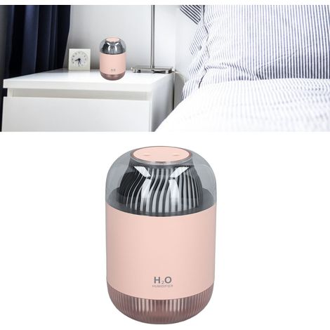 Humidificateur d'air 1000 ml à double pulvérisation avec veilleuse, rechargeable par USB et vaporisateur de brume pour la maison, rose (1/5)