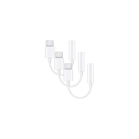 Lot de 3 adaptateurs USB-C vers prise jack 3,5 mm (Samsung S20, S21, S22) - Adaptateur casque blanc-Crezuo
