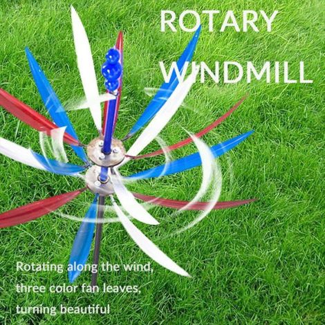 Harlow Wind Spindle Metal Windmill 3D Wind Rotating Sculpture Insère le Rotateur Détachable 3D en Fer Forgé Jardinage (1/5)