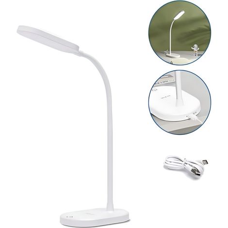 Lampe LED USB rechargeable avec col flexible, température de couleur réglable, protection des yeux pour étudier (1/3)