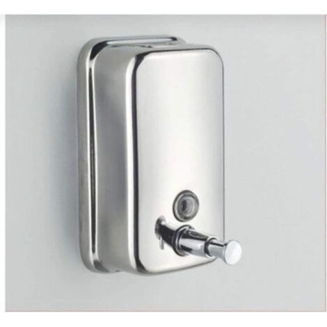 500ml Manual Wall-Mounted Soap Dispenser in 18/10 Stainless Steel (Silver) (1/5)