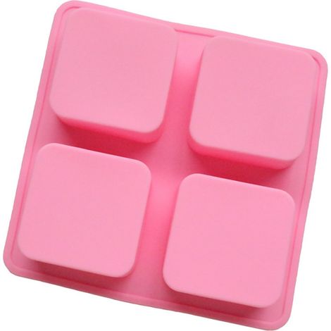 4-teiliges Silikon-Kuchenform-Set, quadratisches Muster, DIY-Backwerkzeug, Schokolade, Seife, Backform (1/3)