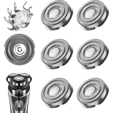 Lot de 6 Têtes de rasoir de rechange, Compatibles avec les rasoirs Series 1000, 3000, 5000, FS3XX, FS8XX, FS9XX,AT, PT, HQ, Lames de rasage de haute qualité Auto-affûtage, Non d'origine (1/5)