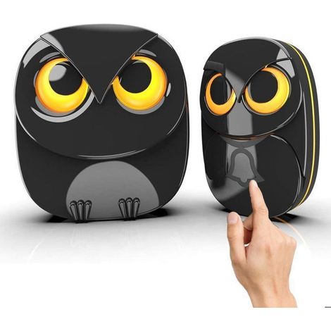 Sonnette sans fil extérieur étanche, 300 M, 35 Sonneries et 5 Niveaux de Volume, avec Lumiere LED, Noir