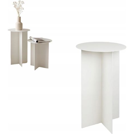 Table d'appoint pour ordinateur portable, meuble de rangement latéral, métal blanc Bianco Soria M 30x65 (1/5)