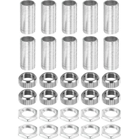 Fixations Lampe G4 - Lot de 10 - Métal Robuste - Filetage M10 pour Montage Sûr - Cristaux et Halogènes - Argenté (1/5)