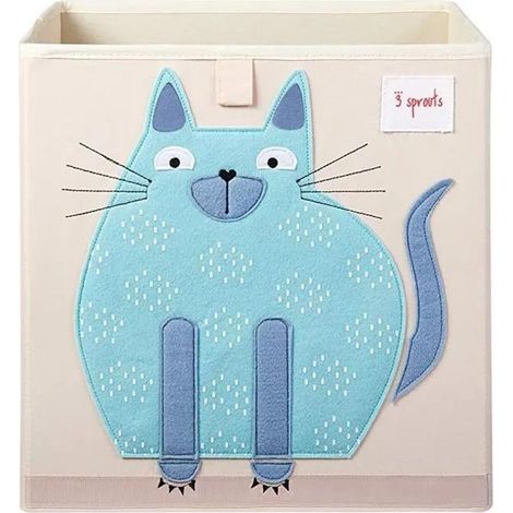 3-sprouts Boîte de rangement Chat multicolore 33x33x33 cm