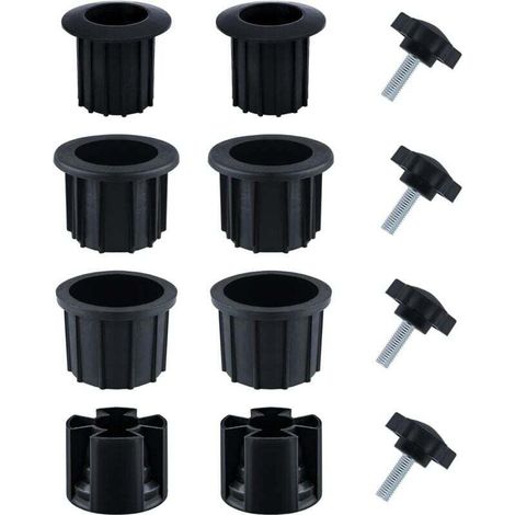 12-piece replacement parasol holder set, hole cover with stainless steel star knob M8, parasol accessories, parasol stand accessories for patio, table, balcony, garden (black) (1/5)