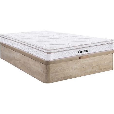 Set 140x190cm Rete vano Natur. chiaro + Mater. molle 3 zone con memory foam sp.20cm - WOLKENTANZ di YSMÉE