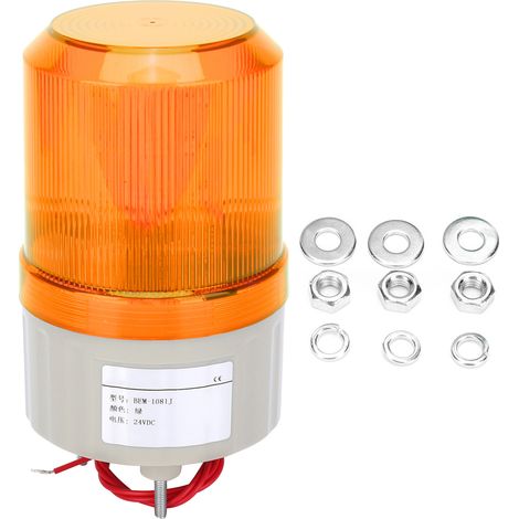 Avertisseur lumineux sonore BERM LED jaune 5W DC24V pour usines et alarme d'urgence (1/5)
