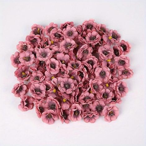 20 mini têtes de marguerites multicolores de 3 cm, en soie artificielle, pour décoration de mariage, décoration intérieure, couronnes de Noël et scrapbooking.rouge (1/5)