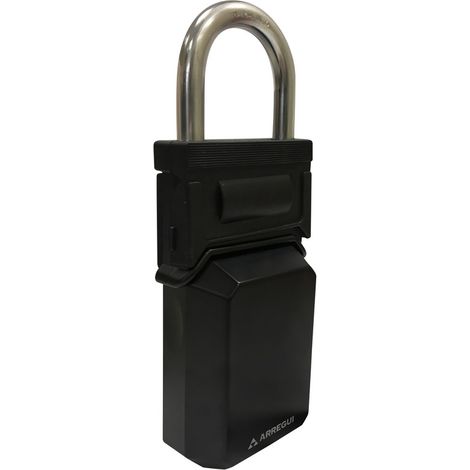 ARREGUI KEEPER SEG021 Caja Fuerte para Llaves Exterior CocheCaja de Seguridad con GanchoCaja Fuerte para Llaves Candado con ArcoCon Cerradura de CombinaciónSeguro y ResistenteNegro