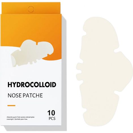 Patch Nasal Hydrocolloïde - Pour Points Noirs et Pores Dilatés - Action en 6 Heures - Sans Parfum - 10 Pièces (1/5)