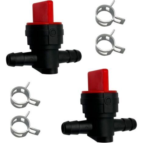 Lntyq Vanne d'arrêt de carburant en ligne de 6,35 mm avec gaz droit et colliers de serrage (1/4)