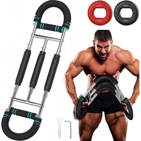 Verstellbarer U-förmiger Armtrainer für Männer (30–50 kg), dicke Feder, blau und schwarz, hohe Belastbarkeit für den Heimgebrauch (1/5)