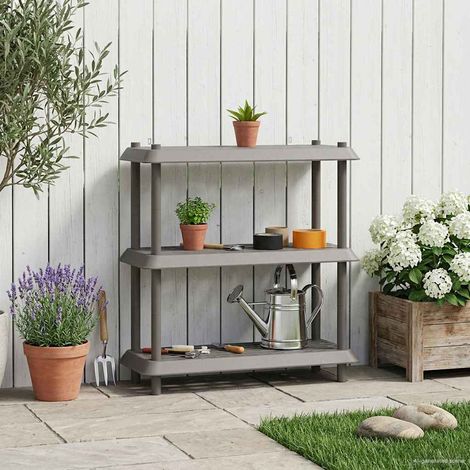 vidaXL Unité de rangement 3 niveaux 100 x 40 x 96 cm PP Gris clair (1/5)