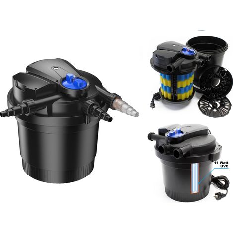 Filtre de bassin, étang à pression UV 11W / 12000L max (1/2)