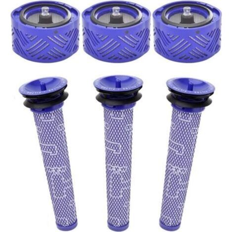 6er-Pack Ersatz-HEPA-Filter für Dyson V6 DC58 DC59 DC62 DC72 DC74 SV03 SV04 SV05 SV06 SV07 SV08 SV09 Absolute Animal Motorhead Staubsauger, Teilenummern 965661-01, 966741-01