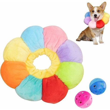 Collier de Récupération pour Chat Collerette de Protection Ajustable Soft Edge Respirant Conçu Collier de Protection pour Animal de Compagnie, Fleur du Soleil Coloré, M, (1/5)
