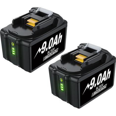 Batterie de remplacement, haute capacité 9000mAh, compatible avec plusieurs outils électriques, 2pcs 9.0ah (1/2)