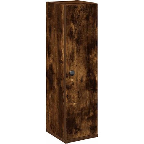 Meuble de salle de bain avec porte-rouleau chêne fumé