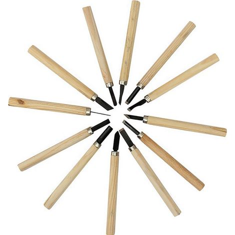 12-teiliges Set professioneller Holzschnitzmeißel für einfache Holzschnitte, DIY-Werkzeuge, detaillierte Handwerkzeuge für die Holzbearbeitung (1/5)