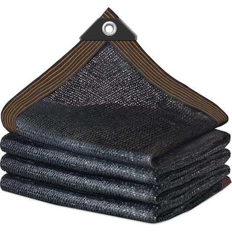 Filet d'ombrage avec œillets - Noir - 3 x 3 m - 70% d'ombrage, Protection Solaire résistante aux UV - pour poulailler, Jardin, extérieur - Filet Solaire (1/5)