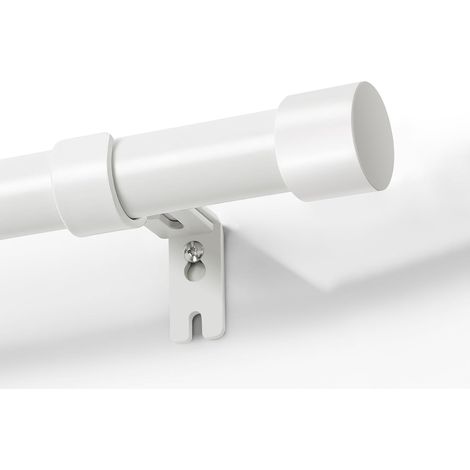 Lot de tringles à rideaux blanches réglables 76-236 cm tringle décorative avec bouchon en aluminium pour douche, chambre à coucher, salon DEY2A (1/5)