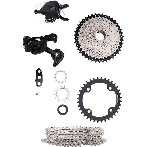 Groupe Transmission VTT 1x10 Vitesses, Dérailleur Arrière et Manettes 10 Vitesses pour VTT A7 (1/5)