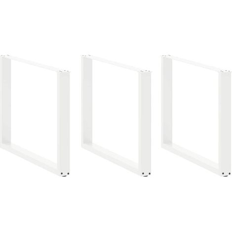 Esstischbeine U-Form 3 Stk. Weiß 100x(72-73) cm Stahl