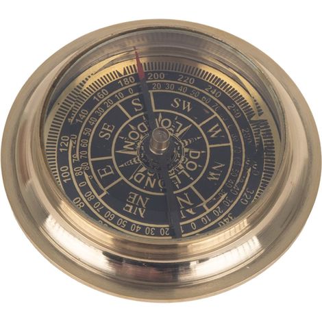 Bussola nautica in ottone dorato con quadrante blu 7 cm (1/5)