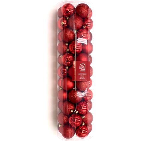 Weihnachtsbaumkugeln rot 55-tlg Christbaumschmuck Baumschmuck Christbaumkugeln (1/2)