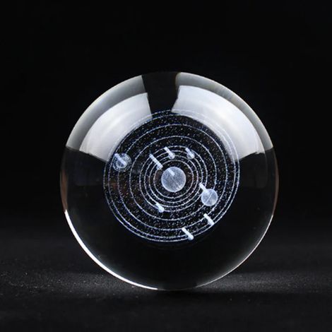 Boule de cristal, gravure laser, décoration de bureau