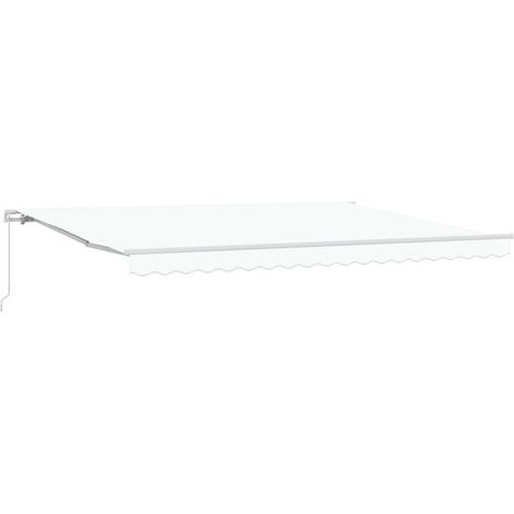 Store banne rétractable, blanc, 450 x 300 x 165 cm (1/2)