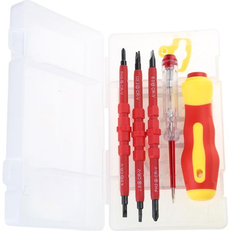 5-teiliges, isoliertes Mehrzweck-Schraubendreher-Set mit Spitze für Reparaturtechniker und Techniker mit Teststift