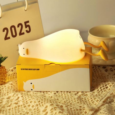 Veilleuse canard en silicone avec commande tactile, 3 niveaux d'intensité, rechargeable pour enfants (1/5)
