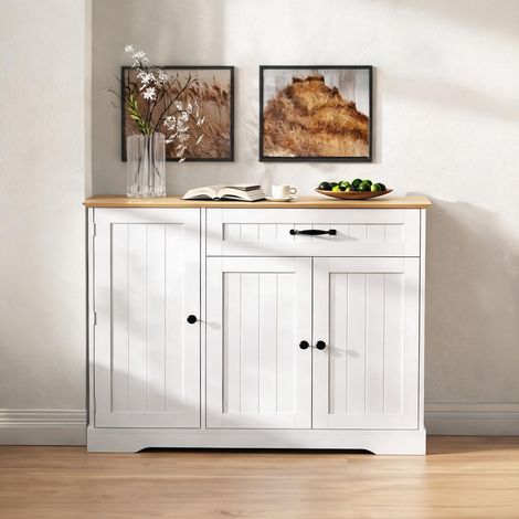 Buffet coloris blanc Natural en MDF 107 x 40 x 83,4 cm (1/5)