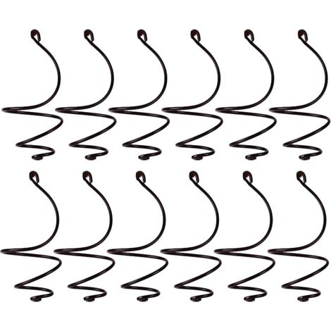 Support pour pot de fleurs TEHAUX, design noir avec suspendu en spirale fer, doré (1/5)