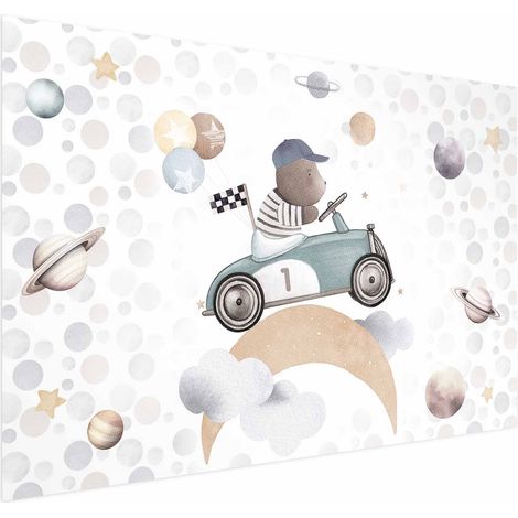 Poster - Orsacchiotto in un'auto da corsa (1/4)