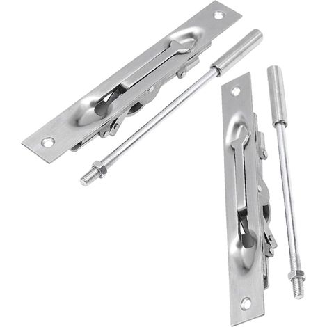 Loquet de Porte Encastré en Acier Inoxydable Argenté, 2 Ensembles (1/5)