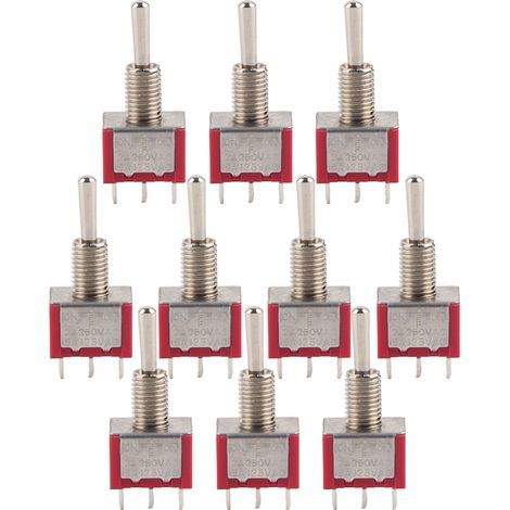 CHICIRIS Confezione da 10 interruttori a bilanciere on/off DPDT a 6 pin da 6 mm, lunga durata, per elettrodomestici.