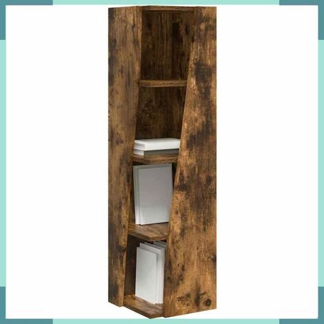 889850 Meuble d'angle Chêne fumé 27,5x27x102cm Bois d'ingénierie (1/5)